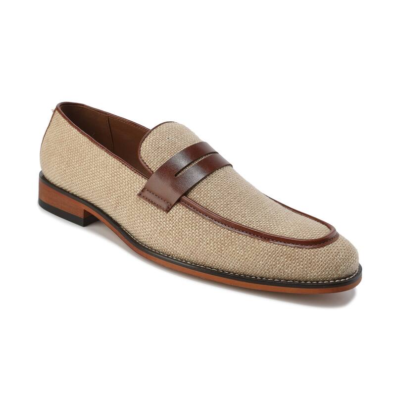 Gino Vitale Moc Toe Penny Slip On Loafer - Natural - 13