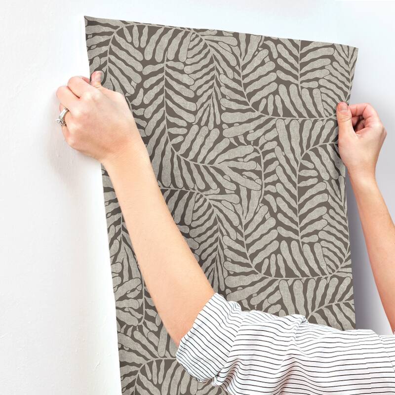 A-Street Prints Gabriel Espresso Fern Wallpaper