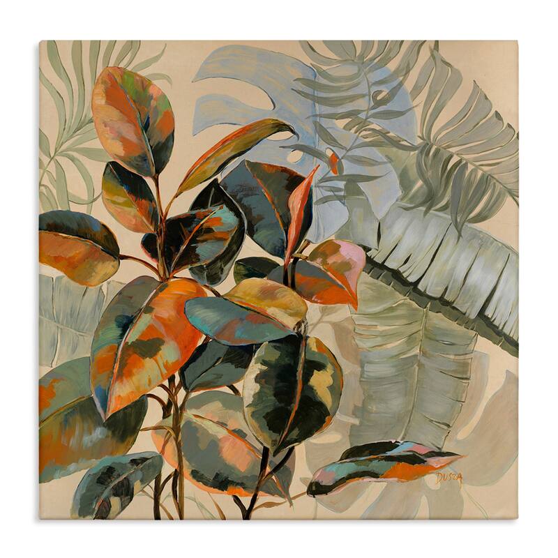 Stupell Tropical Foliage Warmth Canvas Wall Art Design By Dusza - 30 x 30