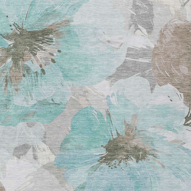 HomeRoots Floral Transitional Rectangle Outdoor Rug