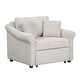 preview thumbnail 7 of 25, Chenille Accent Chair Convertible Sleeper Chair Adjustable Backrest Sofa Chair, 3 in 1 Chaise Lounges Chair Turns Into Chair Bed