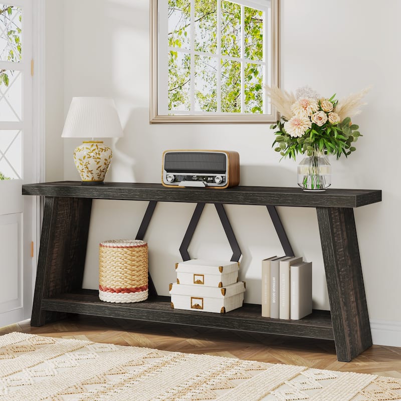 70.86-inch Wood Sofa Console Accent Table for Entryway