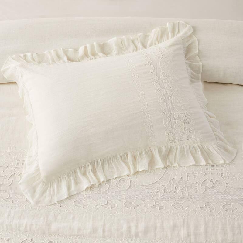 The Gray Barn Spring Field Linen Duvet Set - 4 Color (White, Grey, Pink, Ivory)