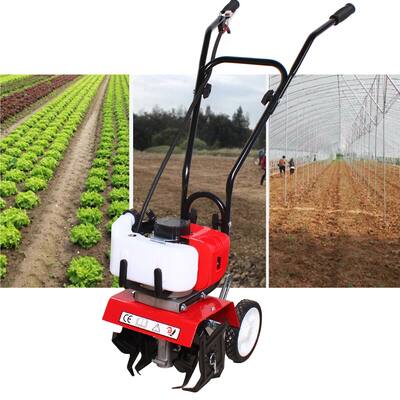 Mini Tiller Cultivator 52CC Petrol Engine Powerful Machine - 11.61*15.75*47.2inch