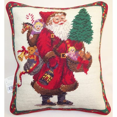 Christmas 12" x 14" Toy Bag Needlepoint Pillow