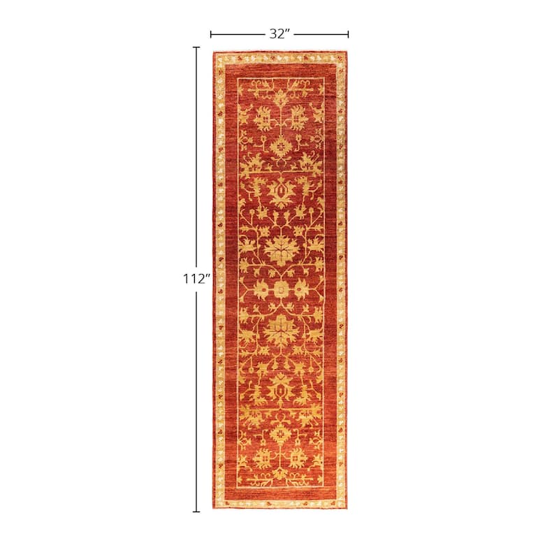 Contemporary Overdyed Wool Hand Knotted Runner - 2' 8" x 9' 4"