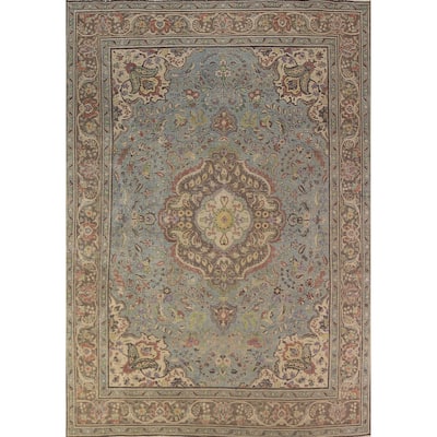 Medallion Tabriz Persian Area Rug Bedroom Hand-Knotted Wool Carpet - 8'6"x 11'8"
