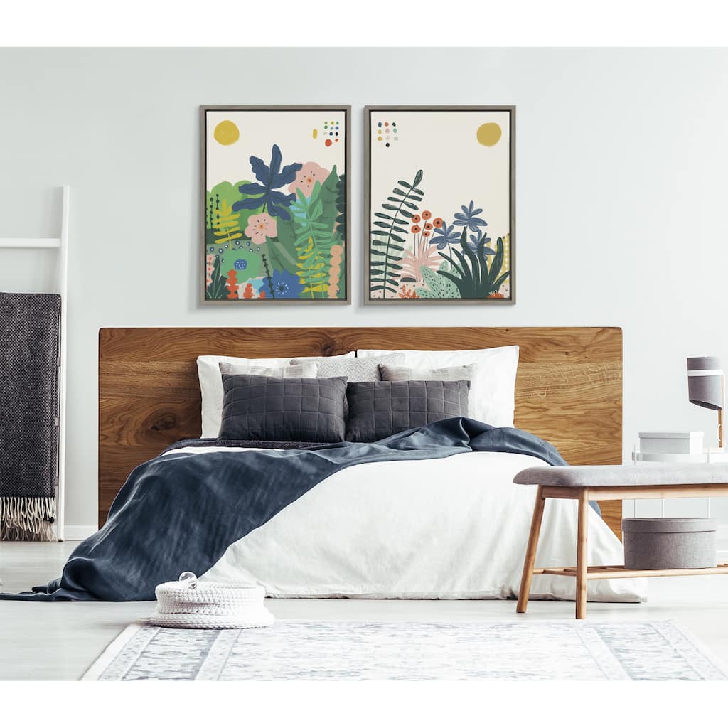 Kate and Laurel Sylvie Zen Garden 2 Framed Canvas by Kelly Knaga