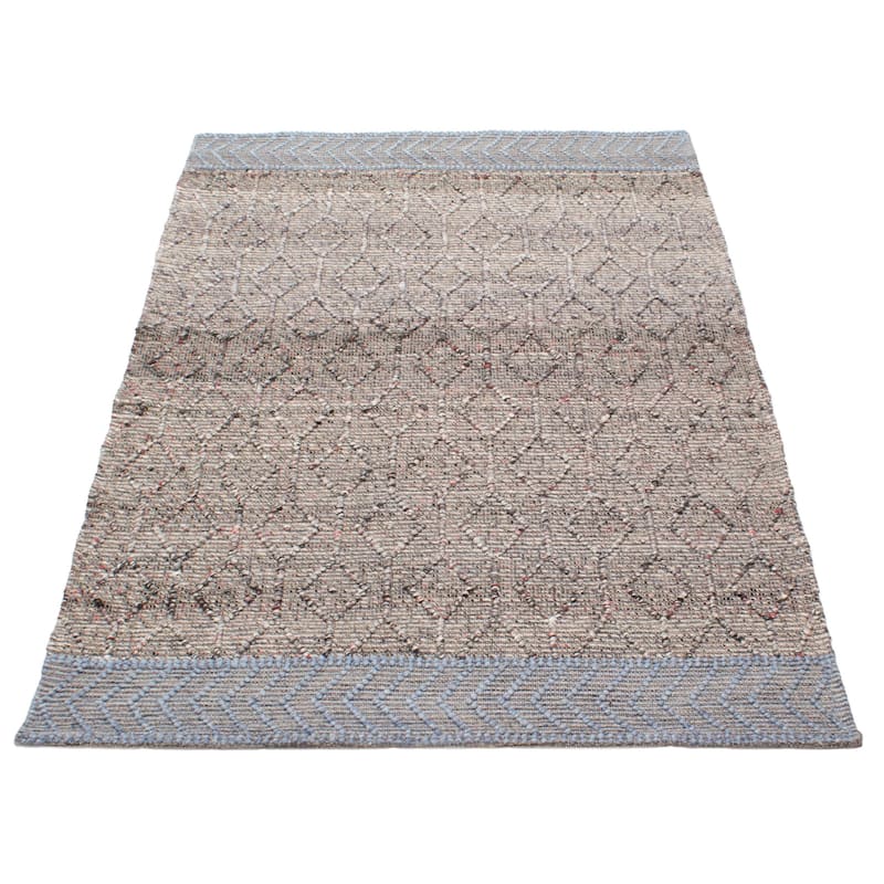 ECARPETGALLERY Braid weave Sienna Grey Wool Rug - 5'0 x 7'10