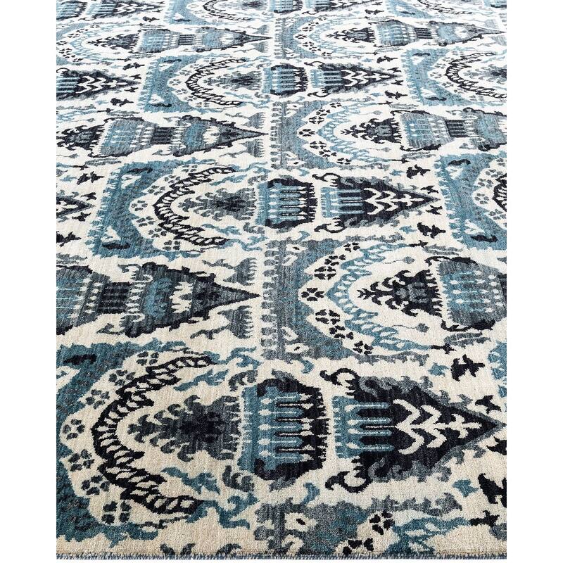 Ikat One-of-a-Kind Hand-Knotted Area Rug - Beige, 8' 1" x 10' 1" - 8' 1" x 10' 1"