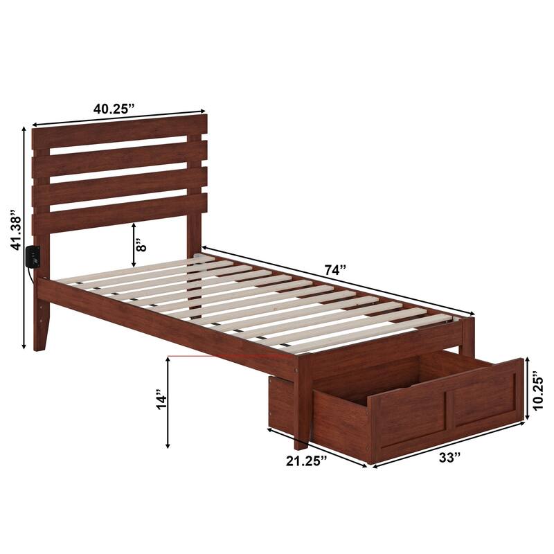 Oxford Platform Bed with Foot Drawer
