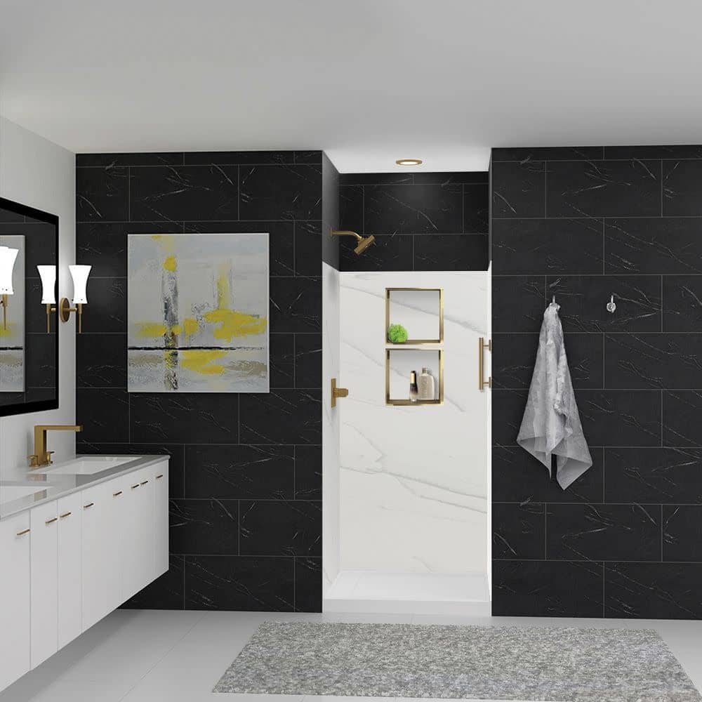 Transolid LWK363672 Lusso 72" H x 36" W x 36" D Three Wall Alcove