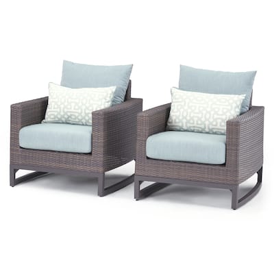 Milea 2 Piece Sunbrella Outdoor Patio Club Chairs - 32"W x 35"D x 31"H