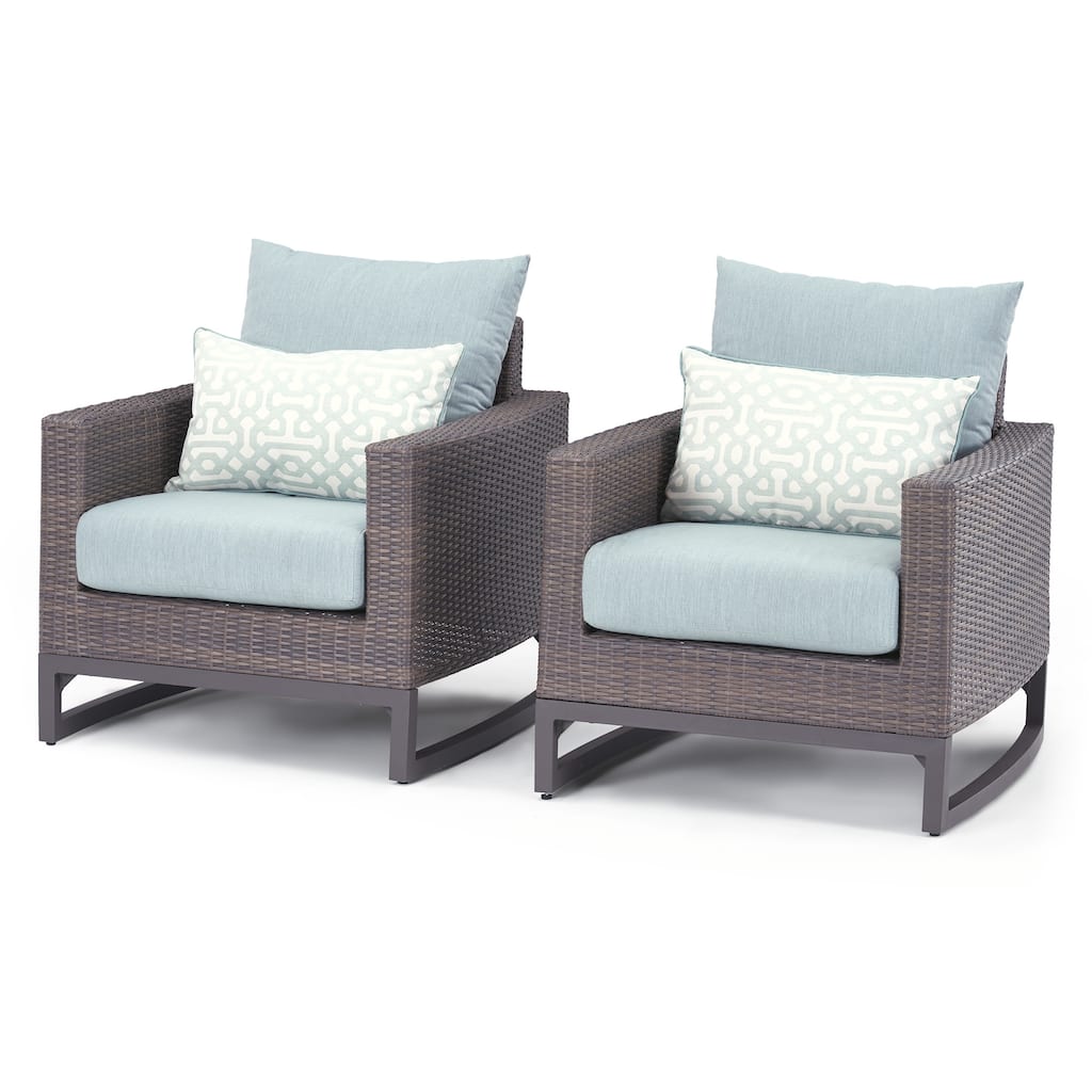 Milea 2 Piece Sunbrella Outdoor Patio Club Chairs - 32"W x 35"D x 31"H