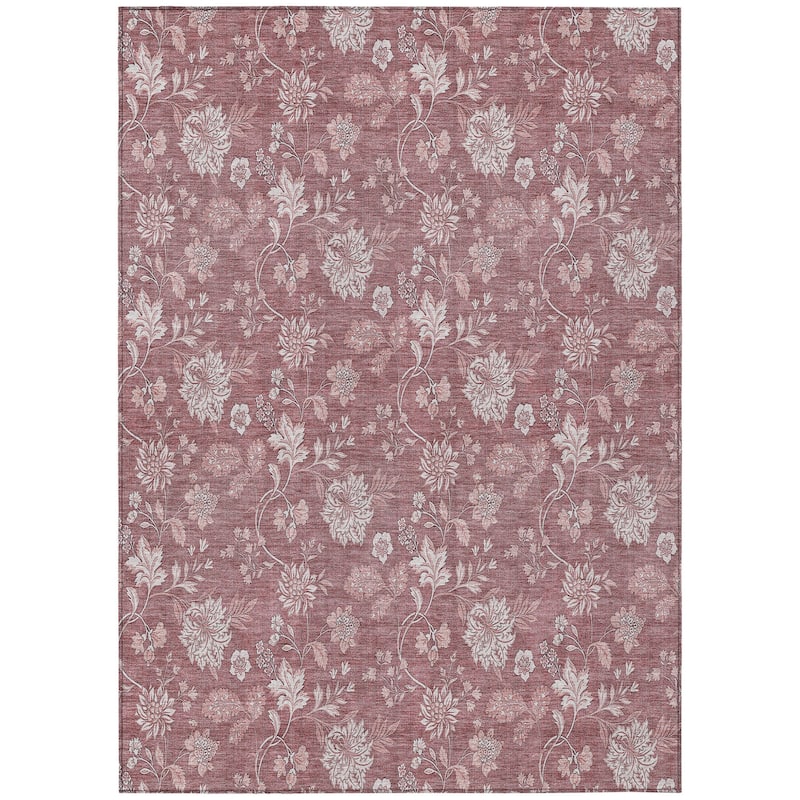 HomeRoots Floral Transitional Rectangle Outdoor Rug
