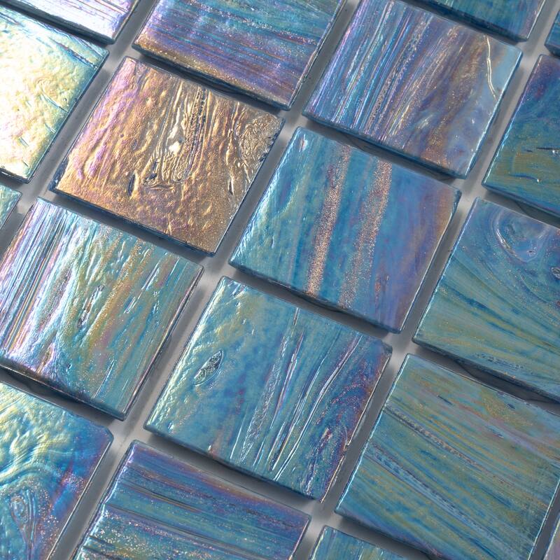 Apollo tile 12" x 12" Celestial Glossy Midnight Blue Glass Tile (10 sq ft/case) - 10 Pack