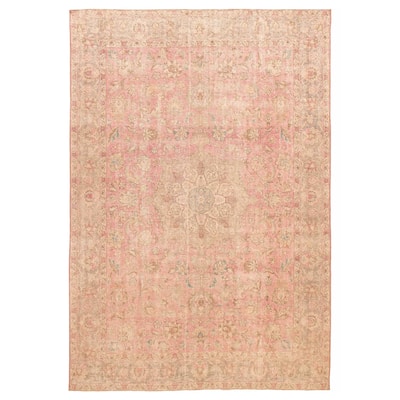 ECARPETGALLERY Hand-knotted Antalya Vintage Dark Pink Wool Rug - 8'0 x 11'10