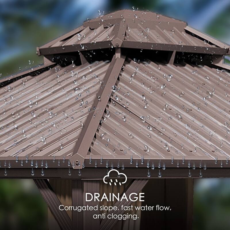 Kozyard Caesar Hardtop Gazebo with Steel Roof, Netting and Curtain