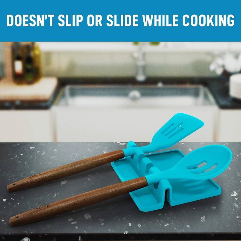 Zulay Kitchen Silicone Utensil Rest with Drip Pad