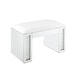 preview thumbnail 1 of 1, Q-Max Vanity Desk Ivory PU Mirrored & Faux Crystals Finish Padded Seat - lvory
