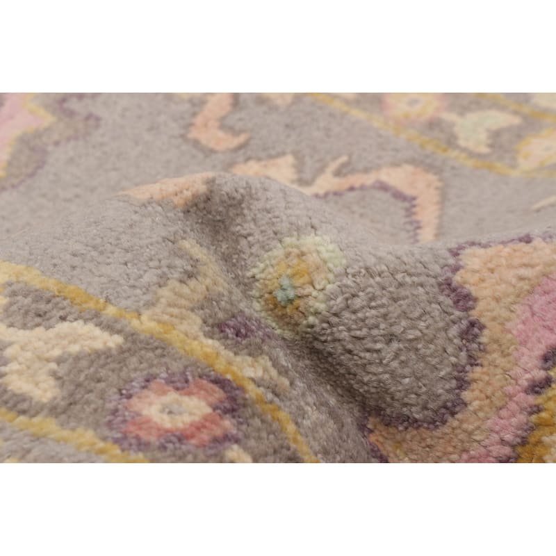 ECARPETGALLERY Hand-knotted Modern Oushak Grey Wool Rug - 2'6 x 5'10