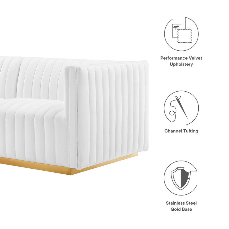 Conjure Channel Tufted Performance Velvet Loveseat