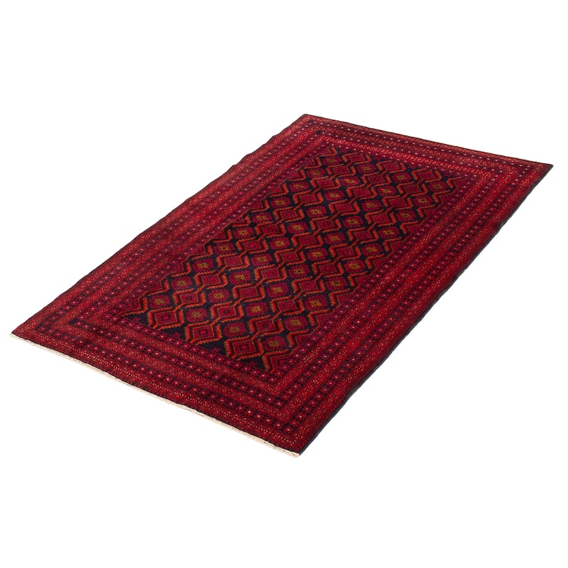 Teimani Red Rug 3'11" x 6'2" - 3'11 x 6'2