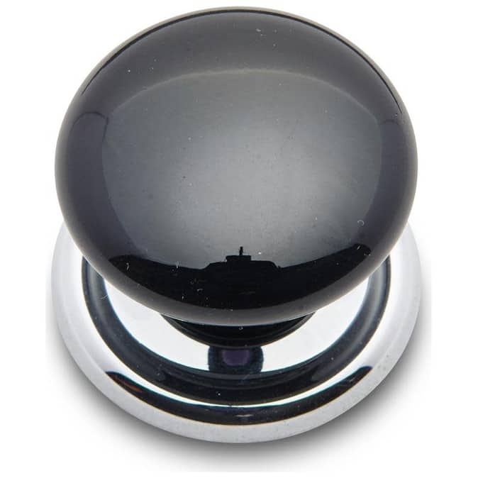RK International CK-31-FLAT Porcelain 1-1/4" Round Classic Flat - Chrome / Black