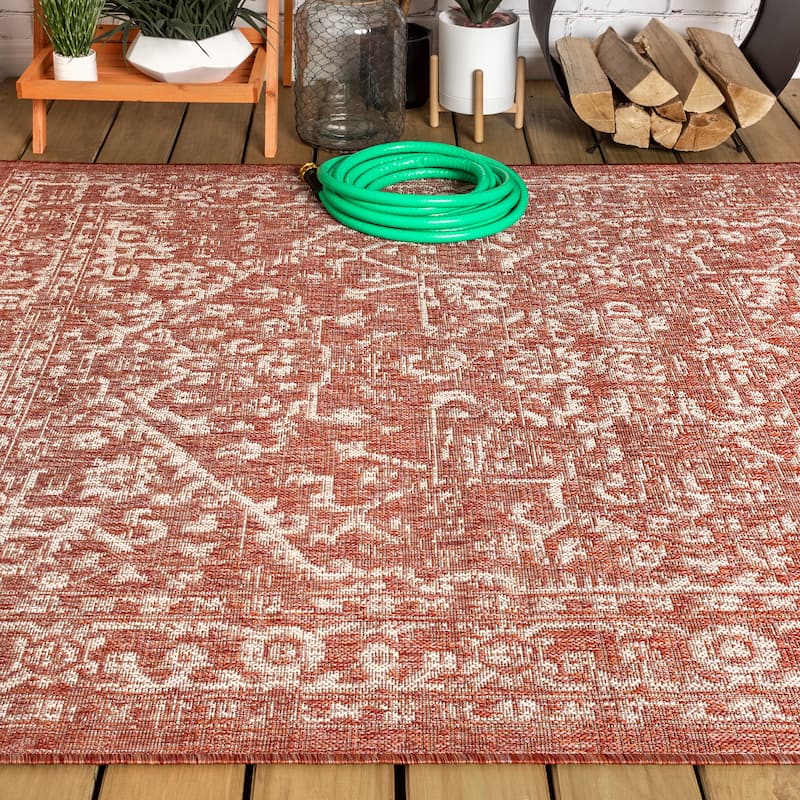 JONATHAN Y Medallion Textured Weave Indoor/Outdoor Area Rug