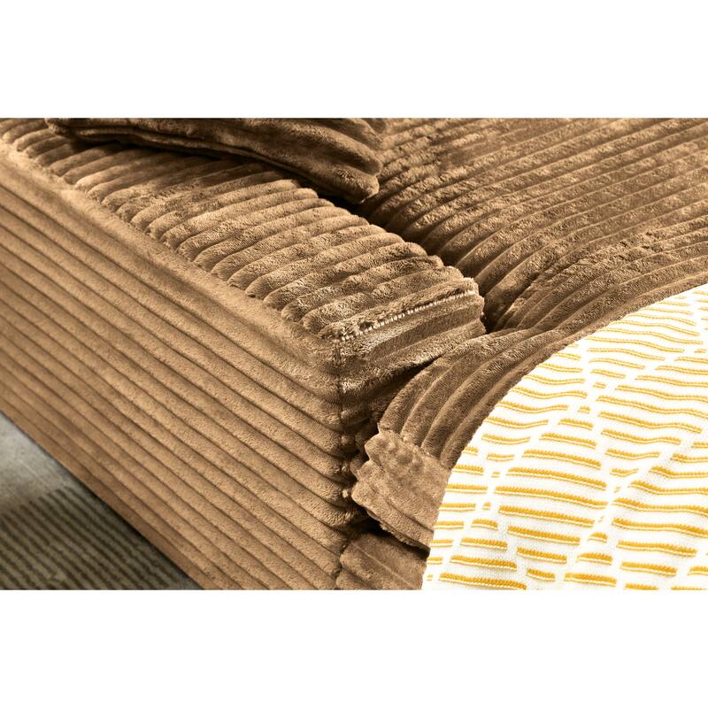 Modern Upholstered Chaise Lounge Sofa for Living Room Office, 75" Oversized Leisure Sofa 2 Seat Sleeper Couch with Pillows