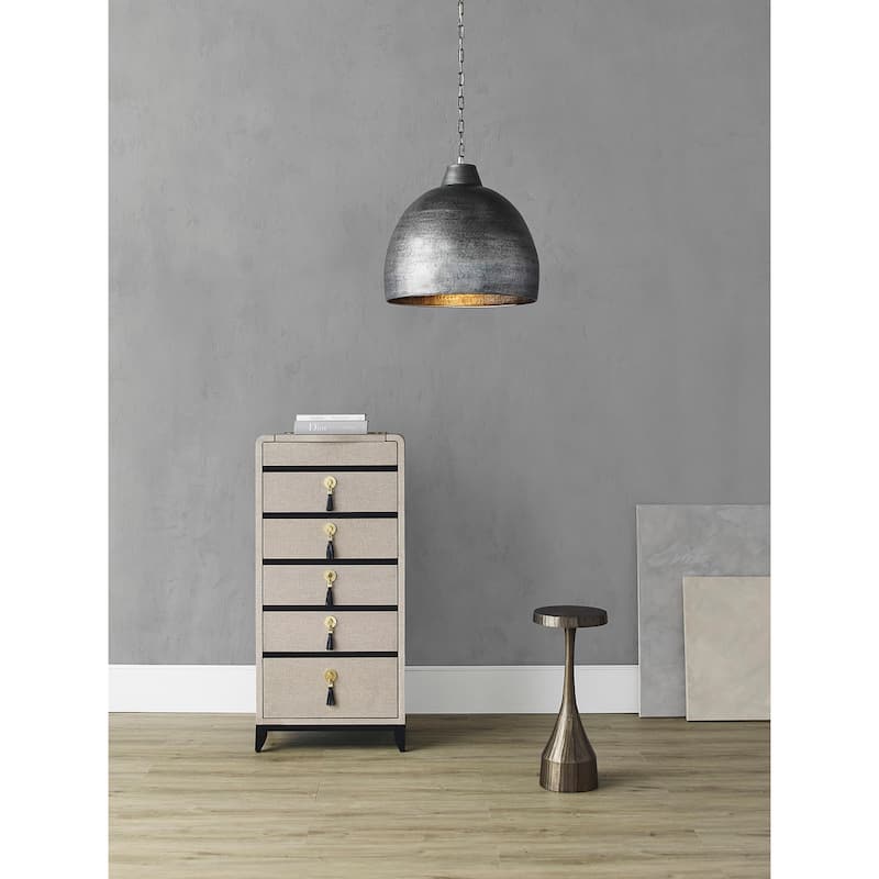 Currey & Company Earthshine Large Steel Pendant - 21.5"h x 22"dia