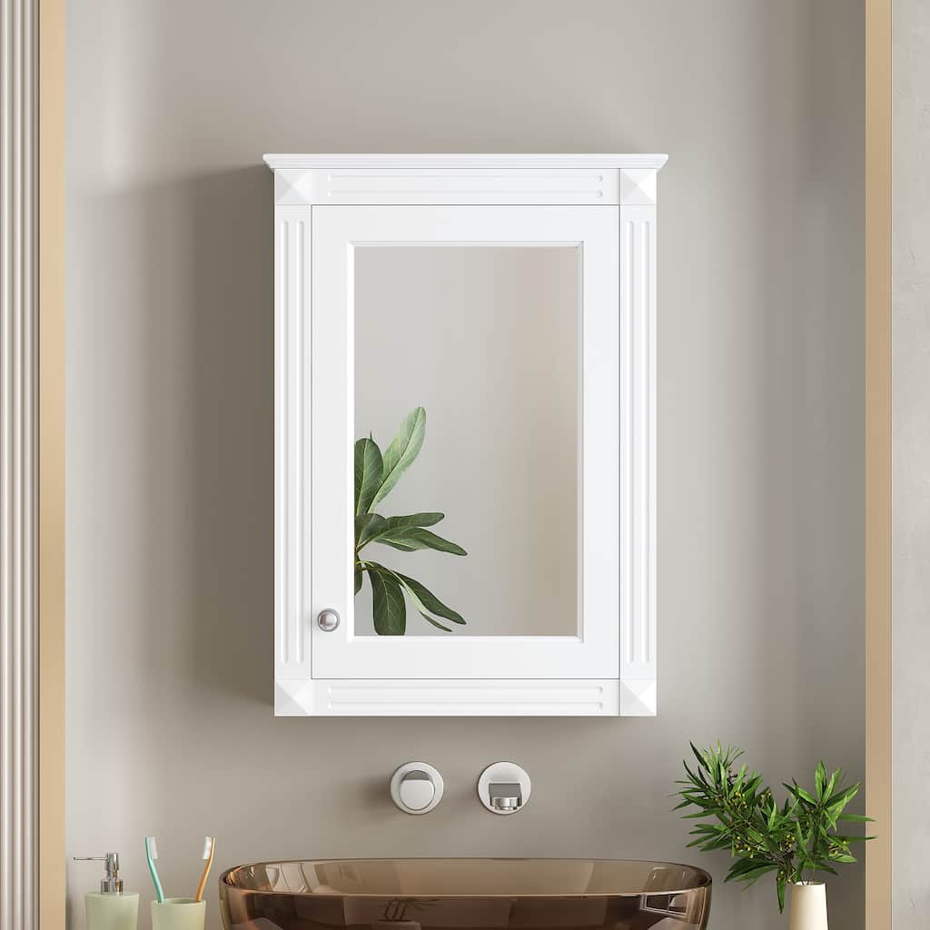 20" Wall Mounted Bathroom Storage Cabinet with Mirror