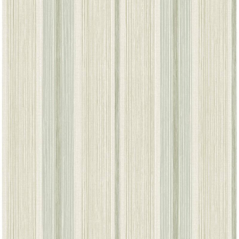 Chris Loves Julia x A-Street Prints Ames Seafoam Linen Stripe Wallpaper