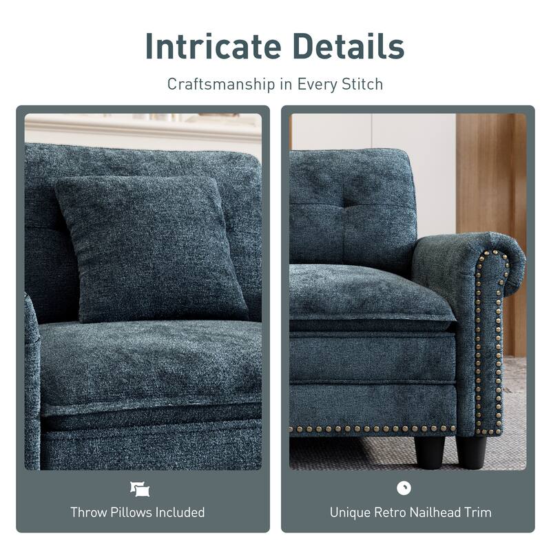 MASION ARTS 3-Piece Modular Sectional Sofa, Oversized Cloud Couch with Armchairs/Loveseats, Deep Seat Sofa (5–7 Seats)