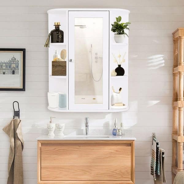 Shop White Bathroom Wall Mounted Medicine Cabinet With Storage