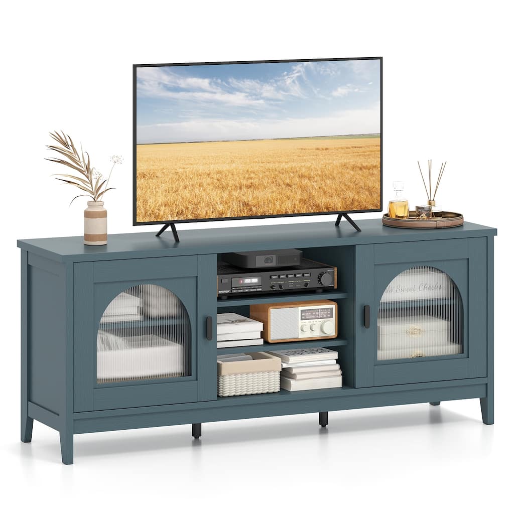 Gymax Farmhouse TV Stand for TVs up to 65'' Modern Vintage TV Cabinet