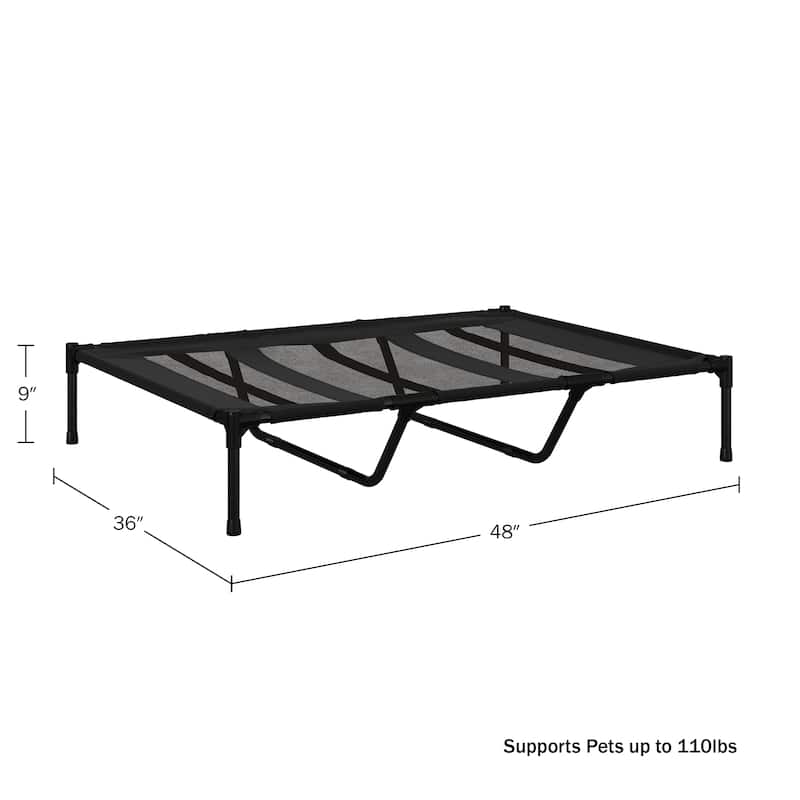 Petmaker Steel Frame Elevated Dog Bed with Non-Slip Feet - Indoor/Outdoor Puppy Cot for Pets