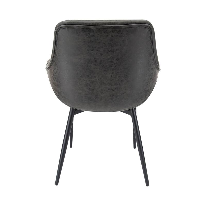 Markley Leather Dining Chair with Iron Legs Set of 4 Modern Accent Armchair