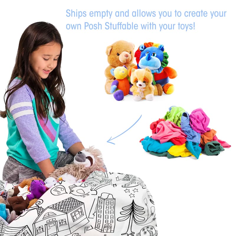 Kids' Stuffed Animal Storage Bean Bag Chair Cover or Toy Organizer
