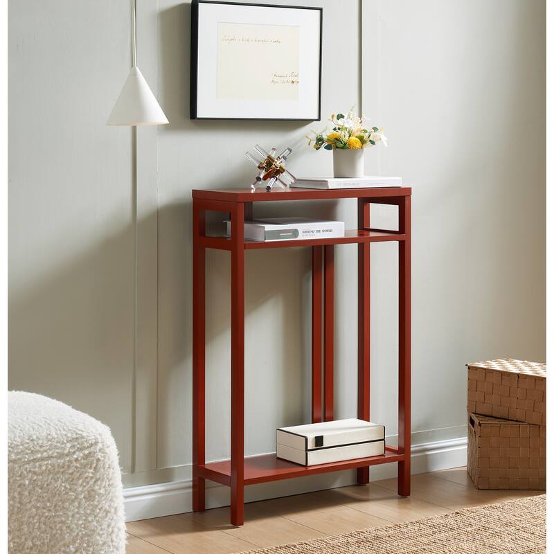 Bisbee Wood 22-inch Console Table with Two Shelves - 22"L x 8"W x 32"H - Red