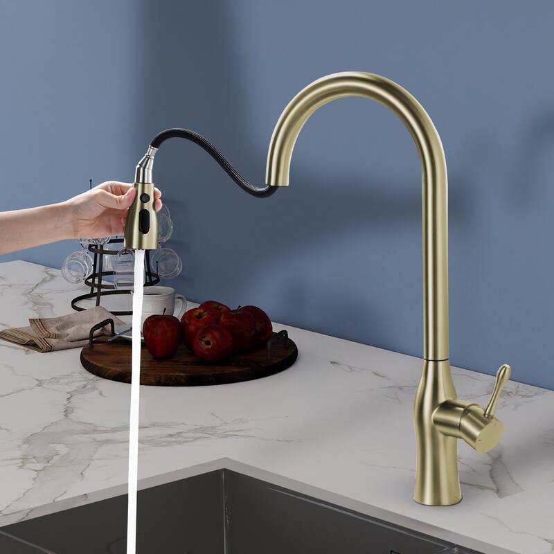 Topcraft Single Handle Pull Down Kitchen Sink Faucet