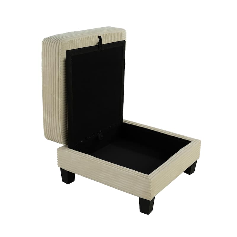 Furniture of America Xenia Modern Chenille Ottoman with Storage