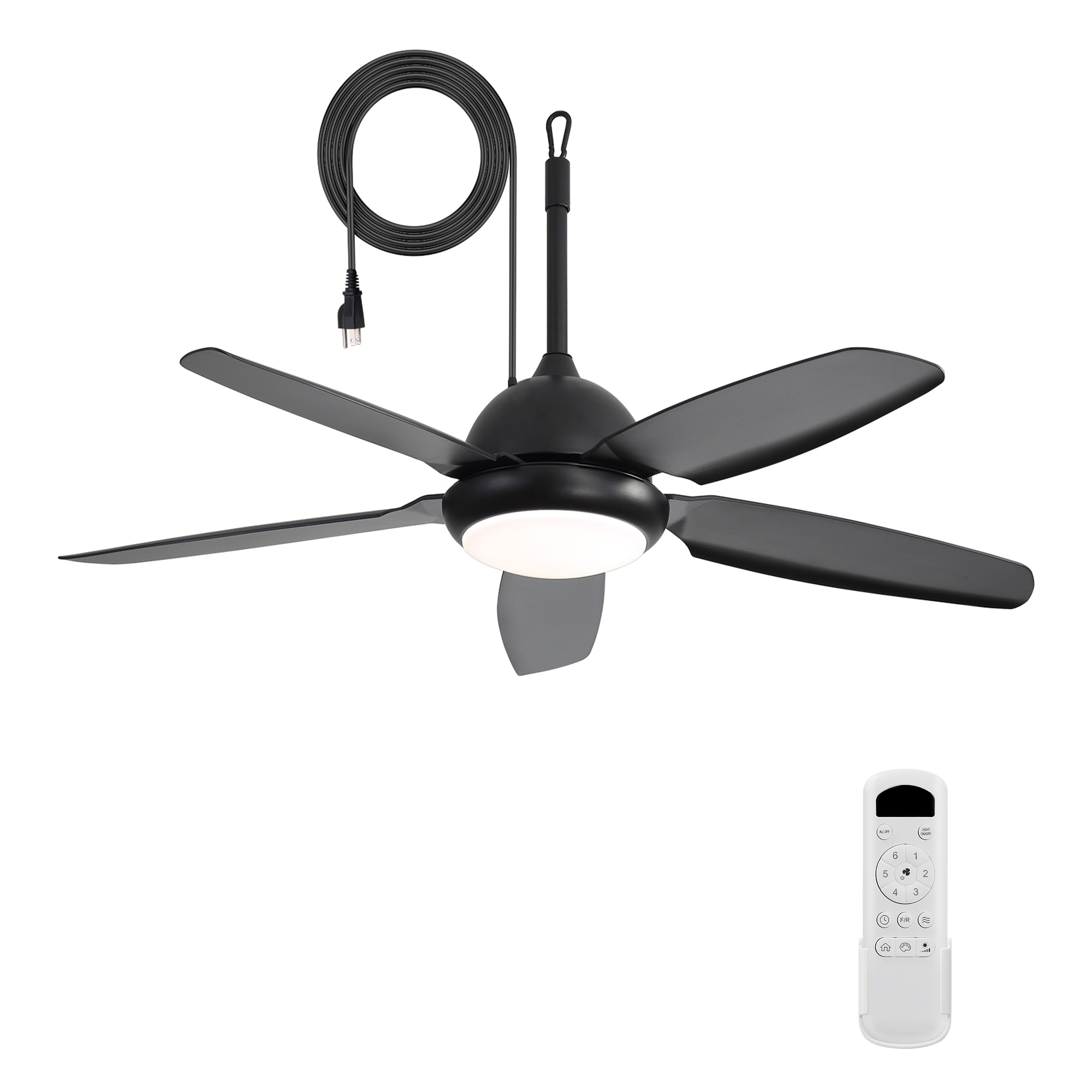 52-Inch Ceiling Fan with Light, Dimmable LED with Memory Function, DC Motor, IP65 Rated