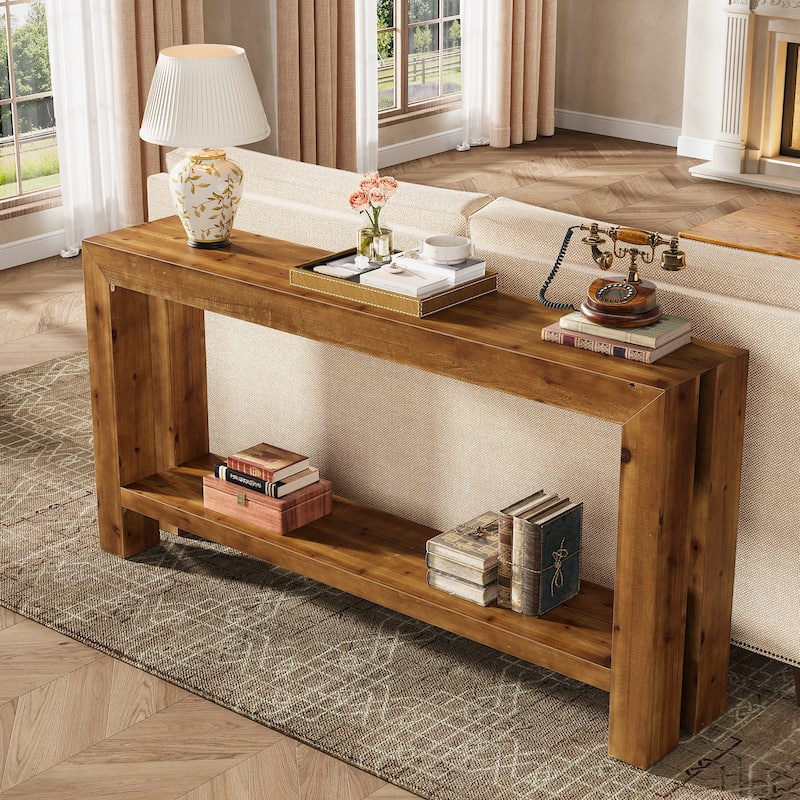 63-Inch Solid Wood Narrow Sofa Table