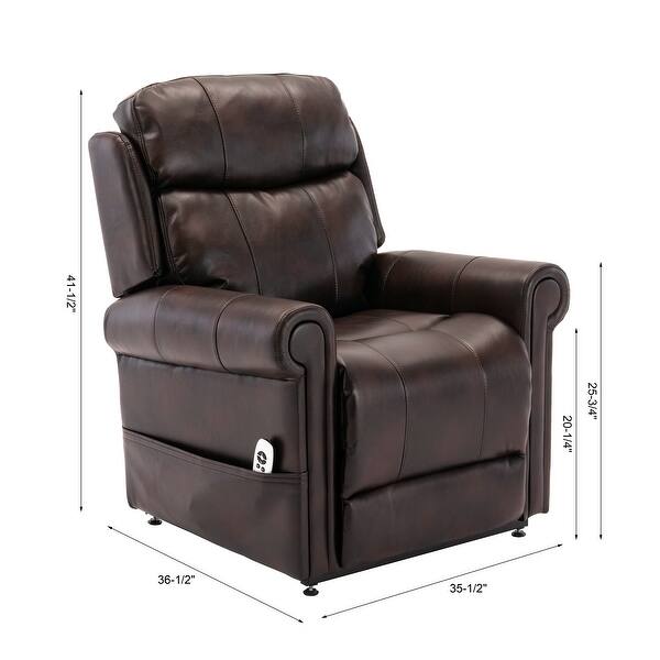dimension image slide 0 of 2, Lukas Faux Leather Lift Chair with Massage by Greyson Living