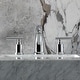 preview thumbnail 18 of 20, Kingston Brass Manhattan Two-Handle 3-Hole Deck Mount Widespread Bathroom Faucet with Retail Pop-Up Drain
