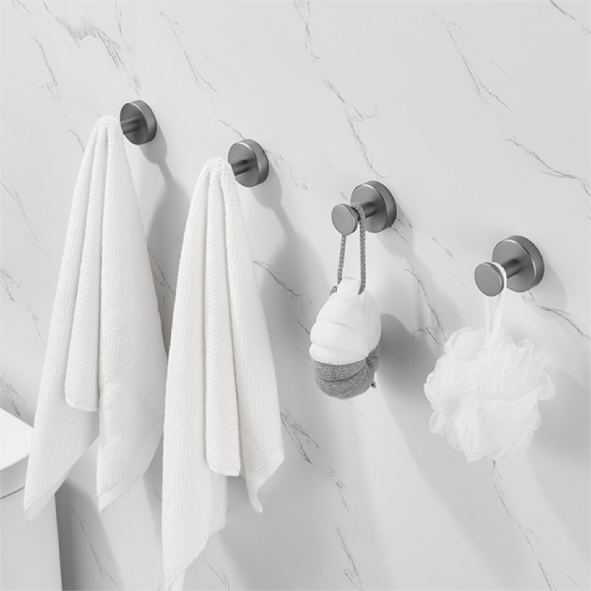 Bathroom Towel and Robe Hook W Screws Wall Mounted Set of 4