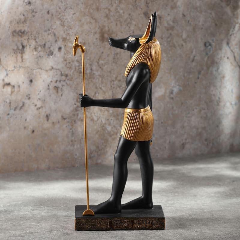 8.66" H ANUBIS THE EGYPTIAN GOD OF THE DEAD Resin - 2.17"x3.54"x8.66"