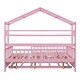 preview thumbnail 27 of 51, 77.6" Length Wooden House Bed with Trundle,Kids Bed with Shelf