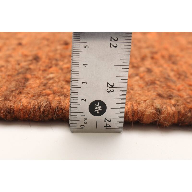 ECARPETGALLERY Flat-Weave Natural Burnt Orange Wool Tapestry Kilim - 4'9 x 6'6